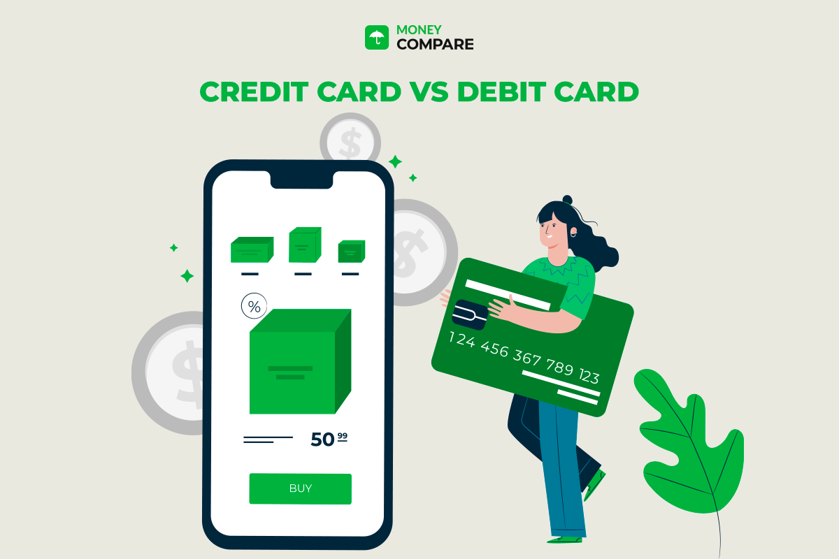Credit Card vs Debit Card with Money Compare